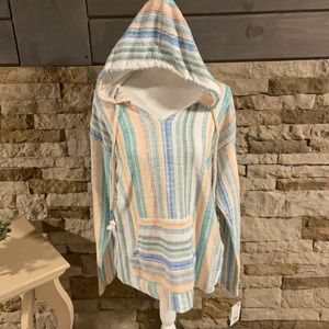 NEW Southern Living BluePastel Beach Hoodie Poncho